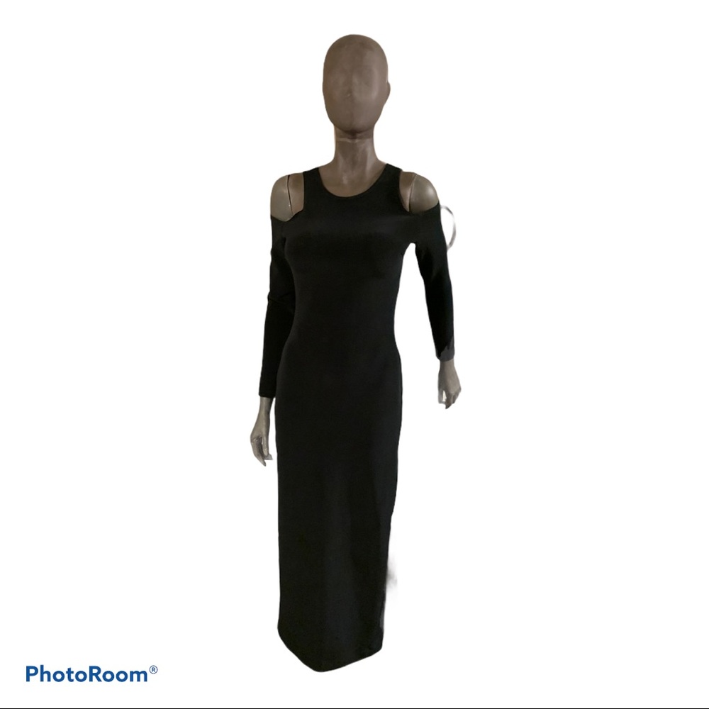 Vintage 90’s Expo Nite cold shoulder maxi dress